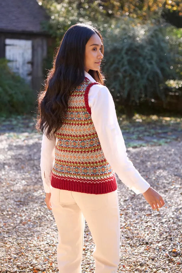 Iona Fairisle Tanktop - Burgundy