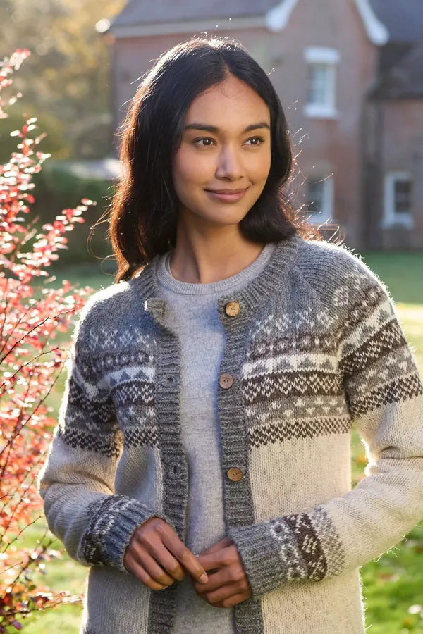 Classic Fairisle Cardigan - Natural