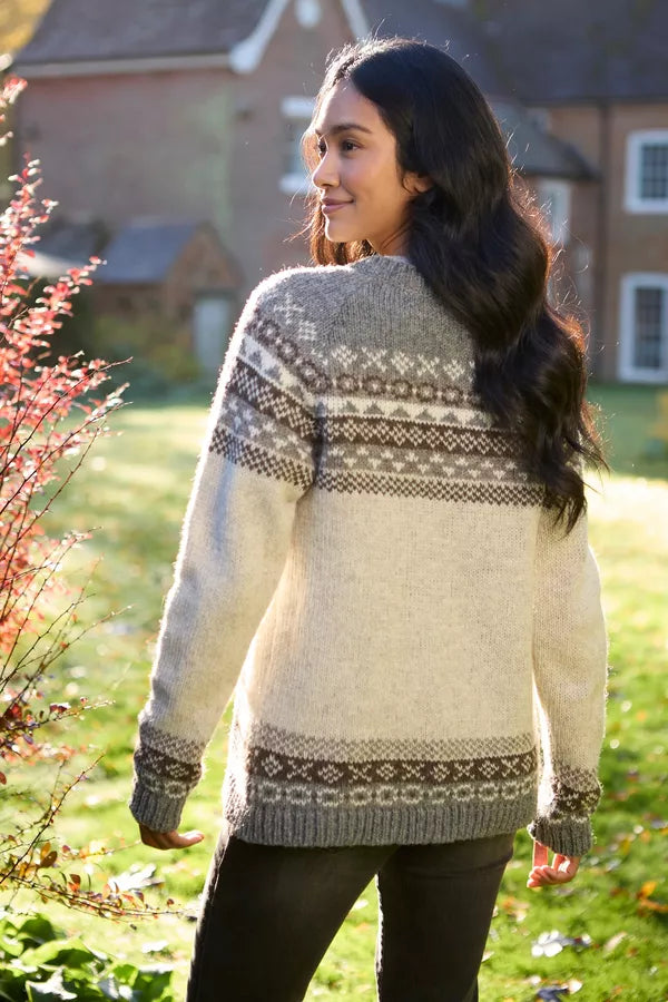 Classic Fairisle Cardigan - Natural
