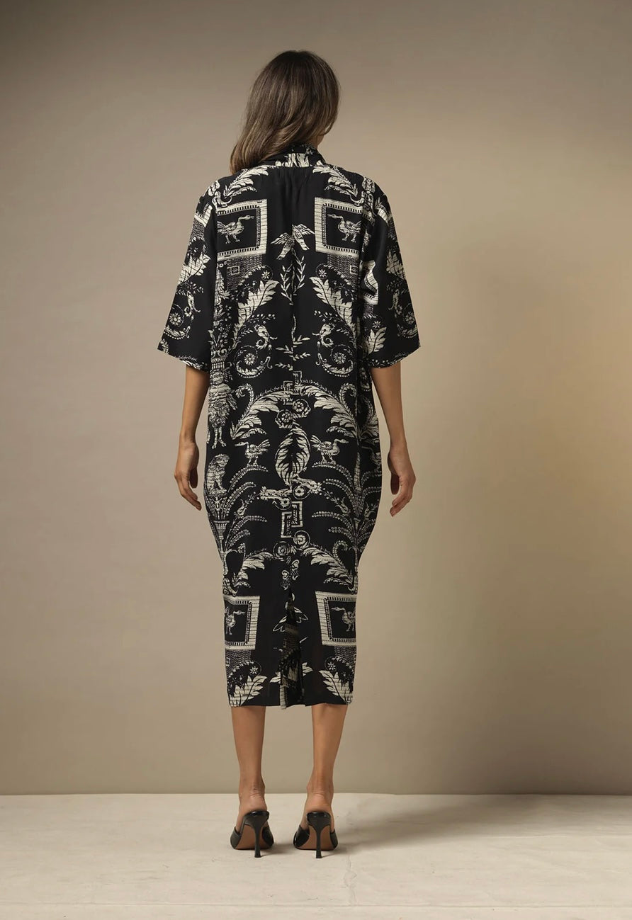 Rachel Dress - Damask Black