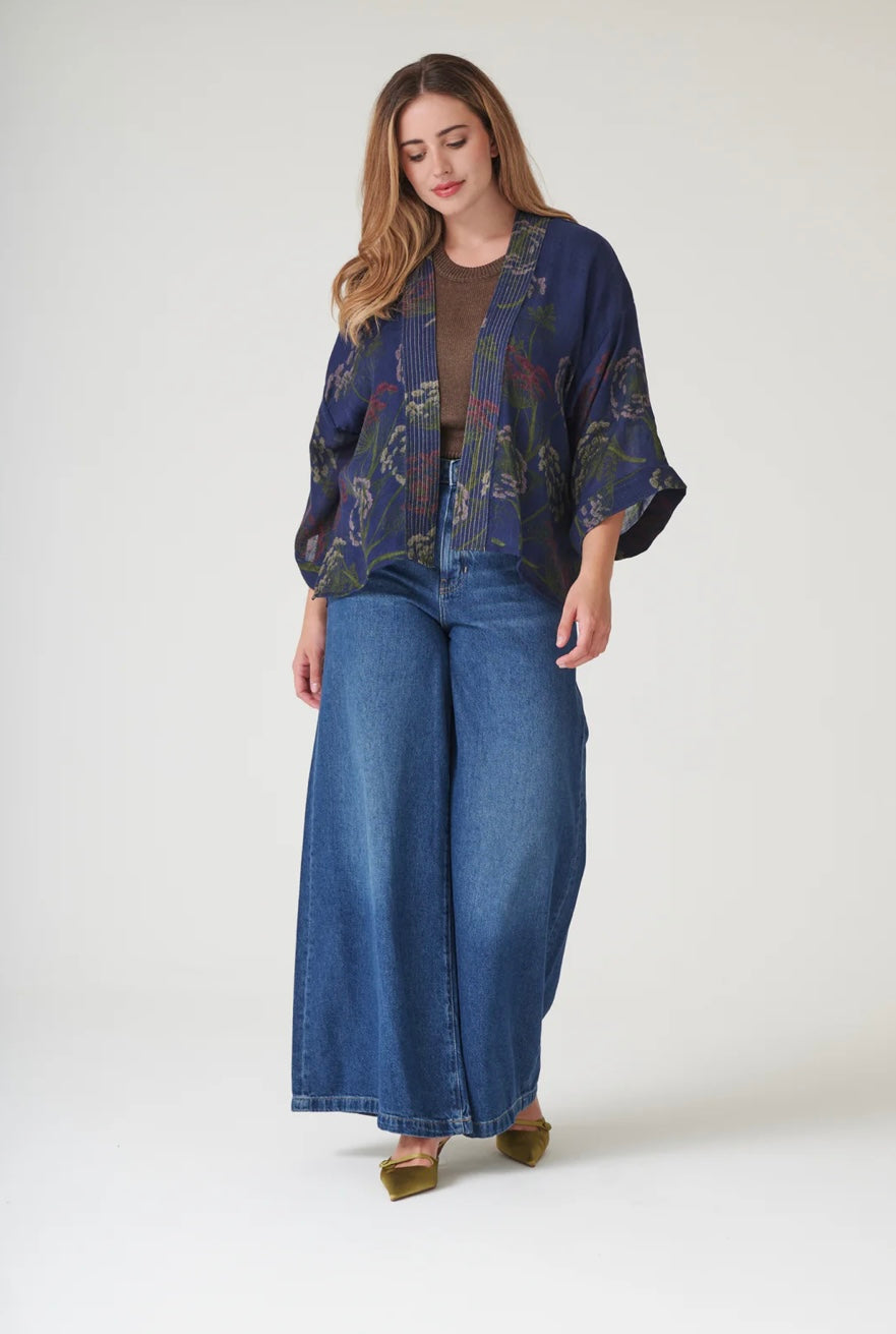 Wool Kimono - Parsley Seed Navy