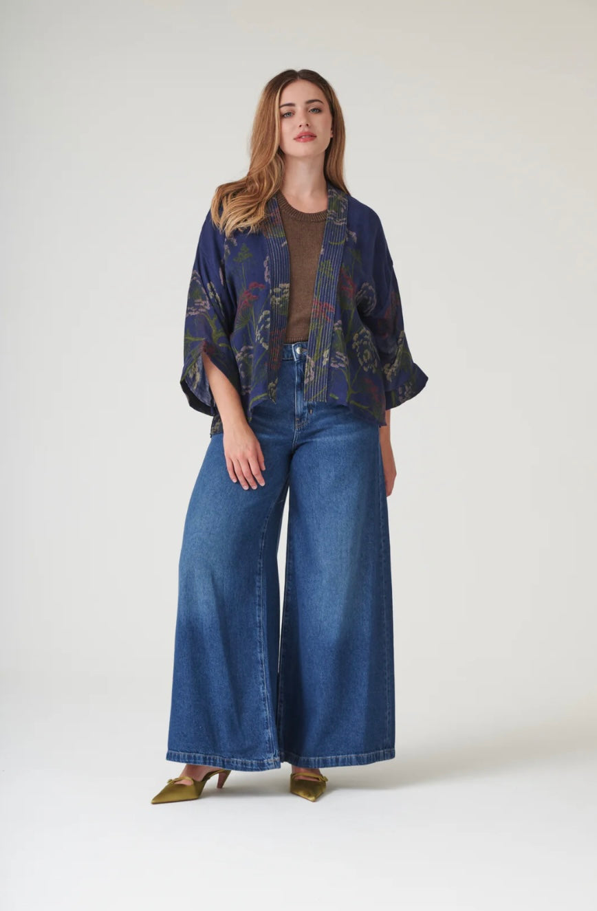 Wool Kimono - Parsley Seed Navy