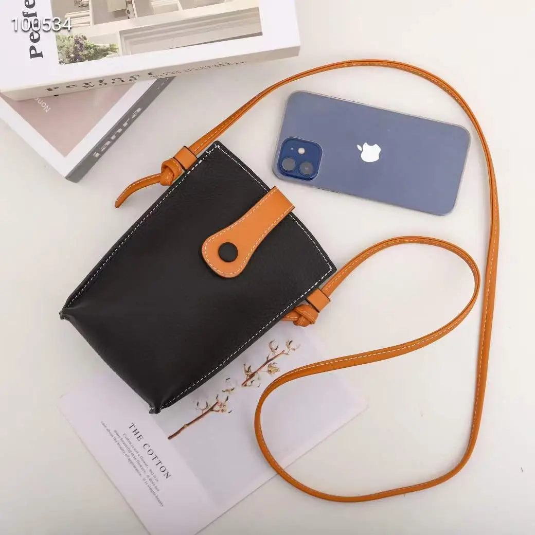 Leather Crossbody Bag - Black