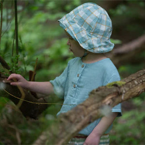 Birds/Check Reversible Sunhat