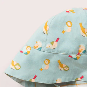 Birds/Check Reversible Sunhat