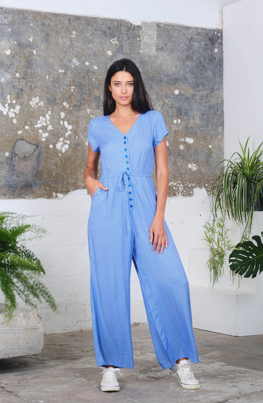 Tasmin Jumpsuit - Micro Polka Dot