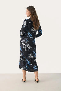 Lamiya Dress - Dk. Navy Blurred Flower