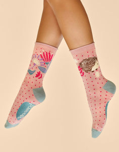 Ankle Socks - Hedgehog Pink