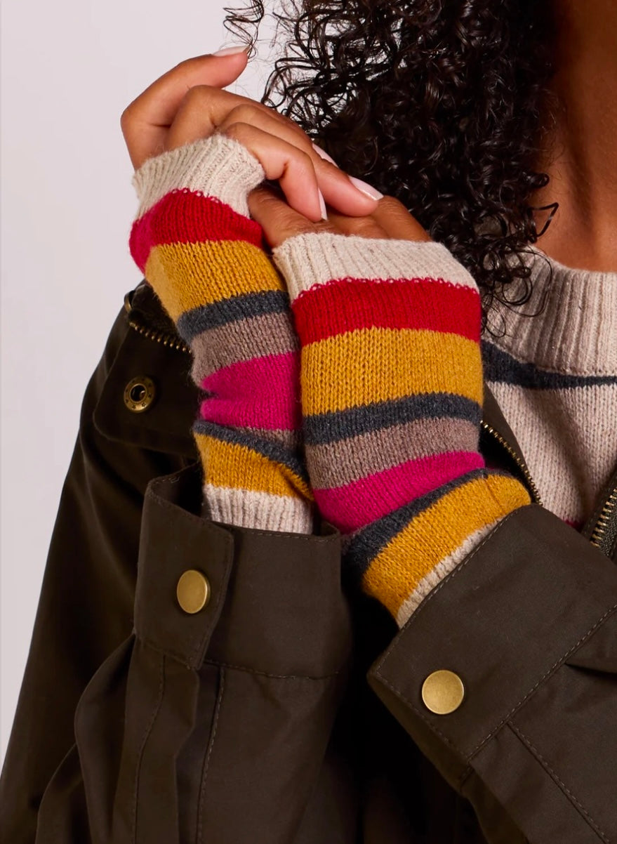 Striped Fingerless Gloves