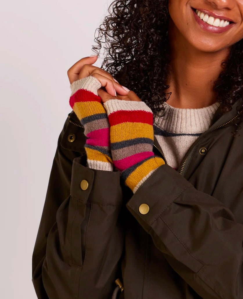 Striped Fingerless Gloves