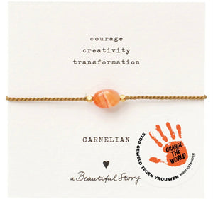 Gemstone Bracelet Card - Carnelian