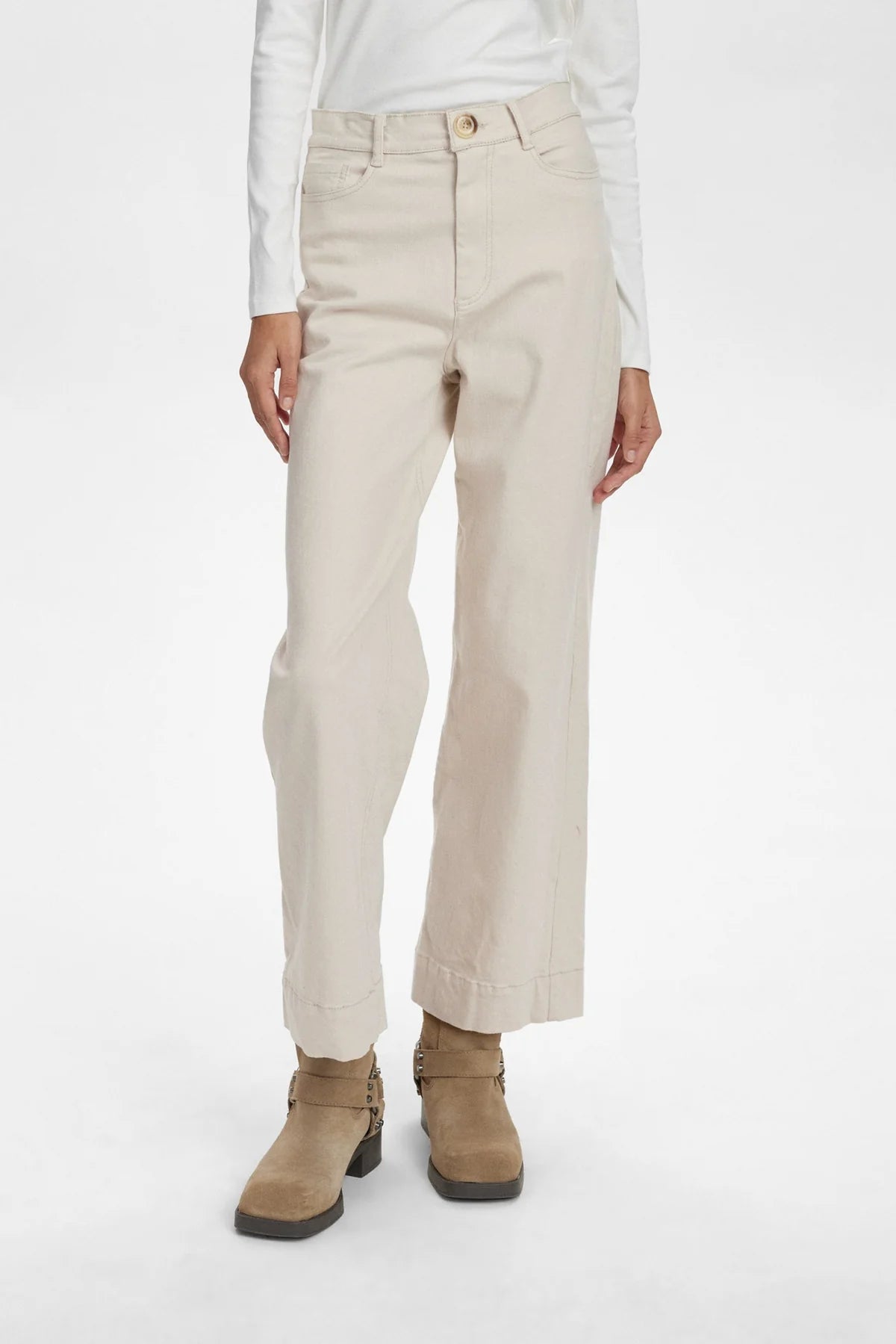 Nululu Cropped Pants - Stone