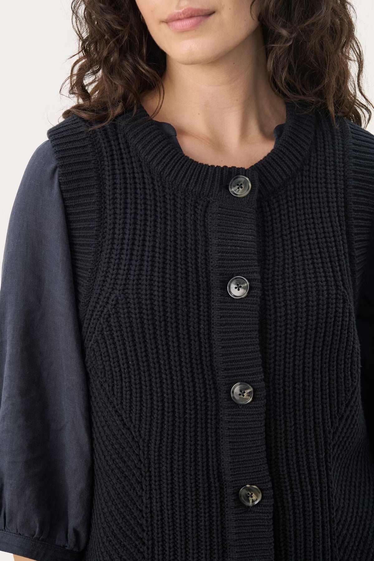 Noemie Waistcoat - Navy