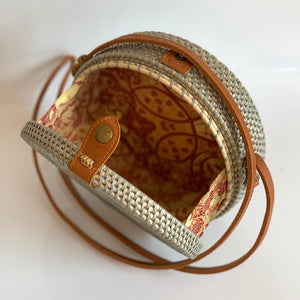 Rattan Round Bag - Grey