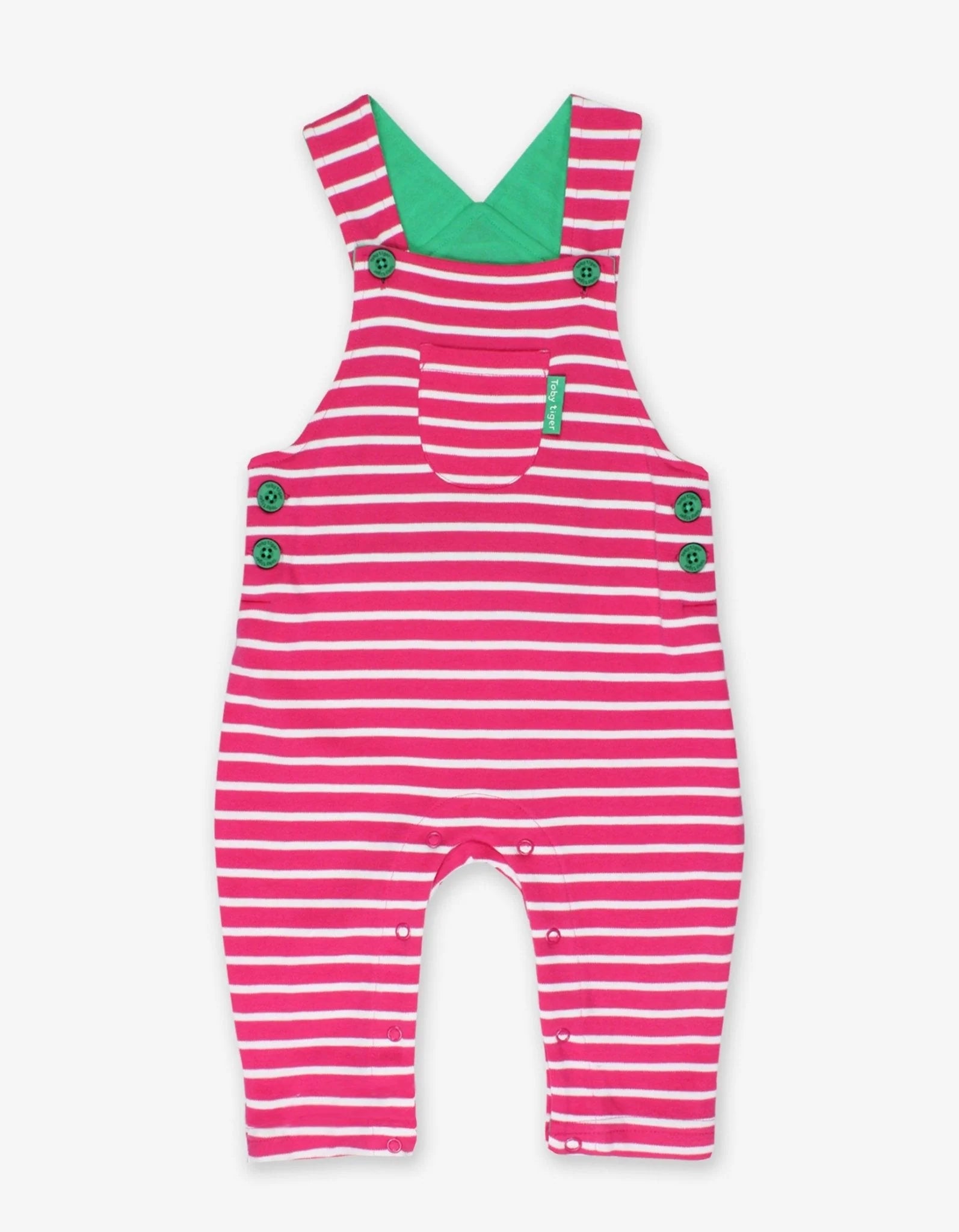 Stripe Dungarees - Pink