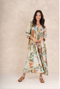 Pinch Pleat Dress - China Tree Aqua