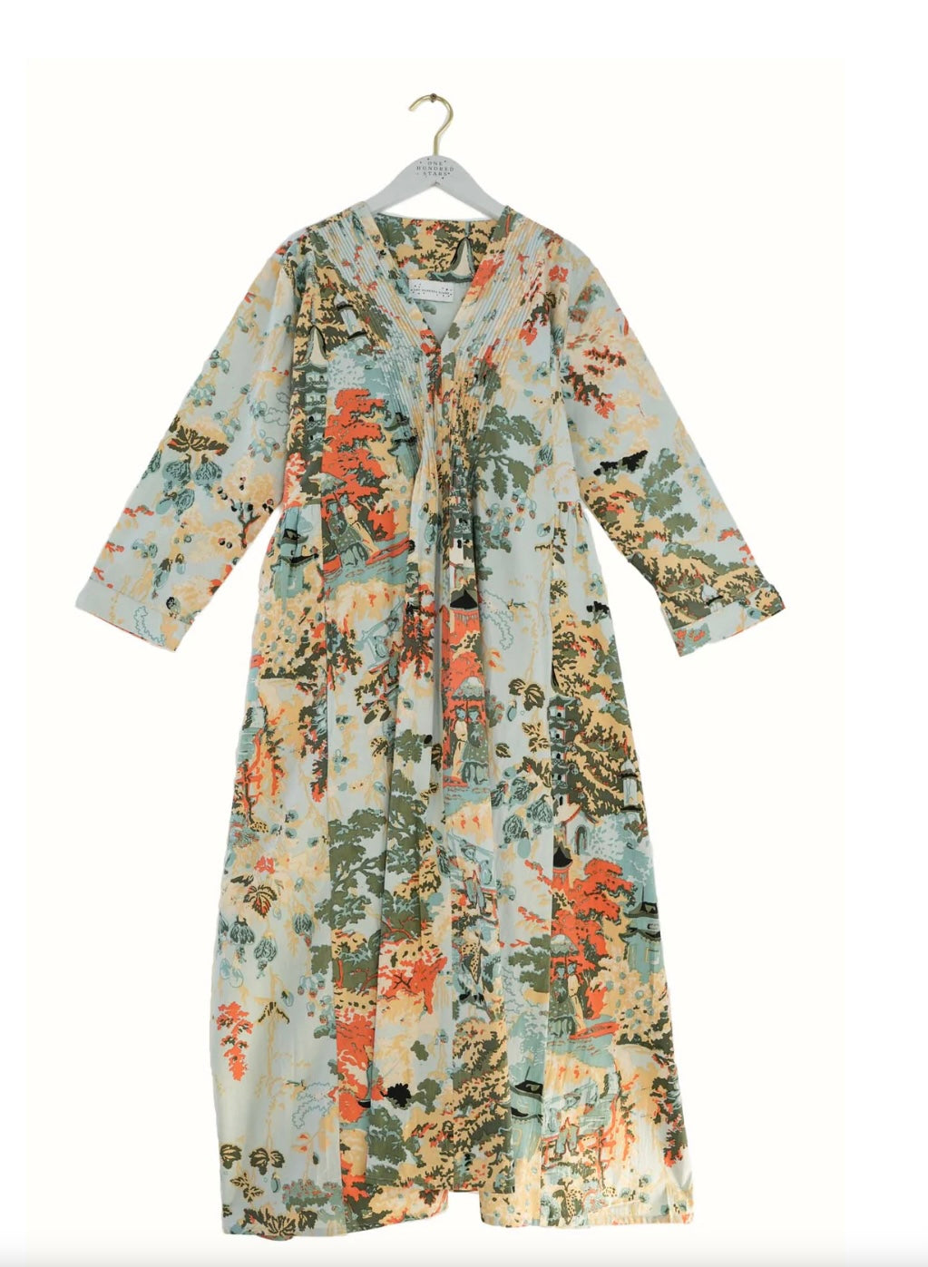 Pinch Pleat Dress - China Tree Aqua