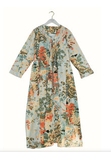 Pinch Pleat Dress - China Tree Aqua