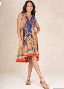 Frill Dress - Carnival Cobalt