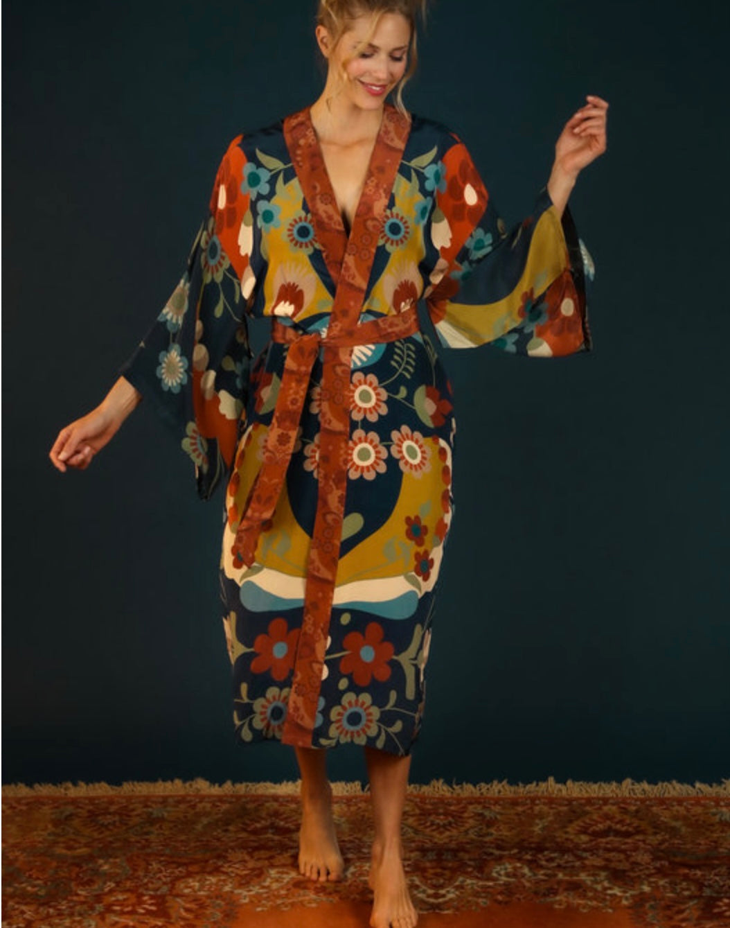 Kimono Gown - Scandi Flora
