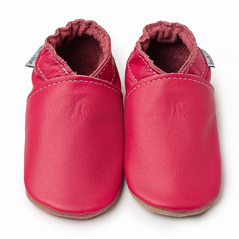Leather Baby Shoes - Raspberry