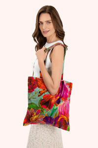 Velvet Tote Bag - Winter Iris