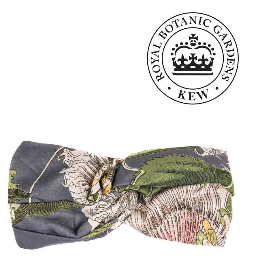 Headband - Kew Passion Flower Grey