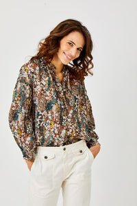 Christian Blouse - Brown/Teal