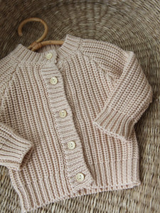 Chunky Organic Cotton Cardi - Nude