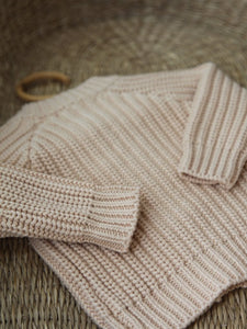 Chunky Organic Cotton Cardi - Nude