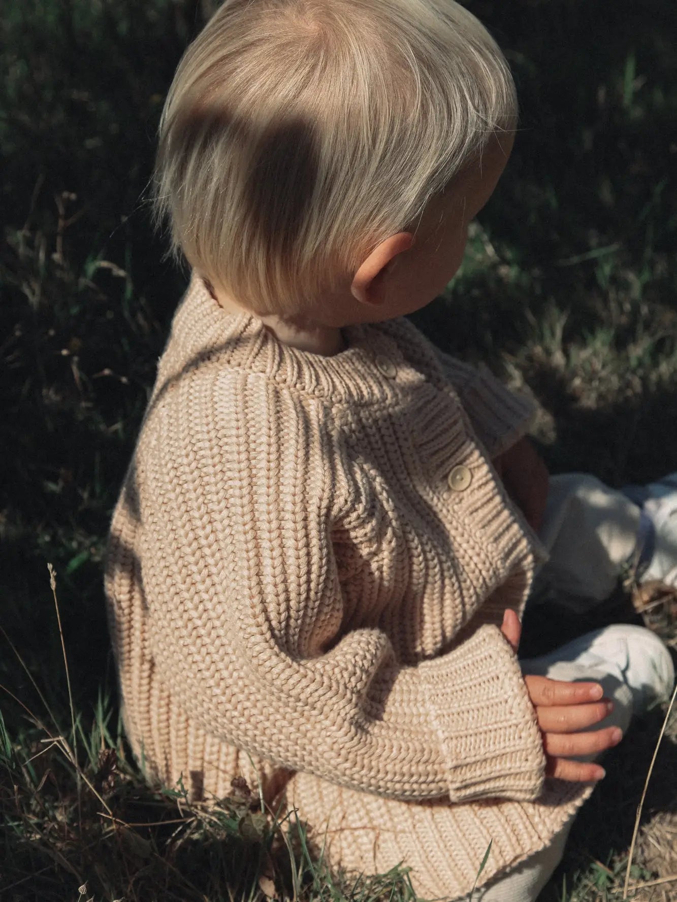 Chunky Organic Cotton Cardi - Nude