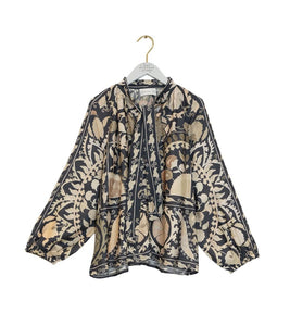 Pussy Bow Blouse - Susani Charcoal