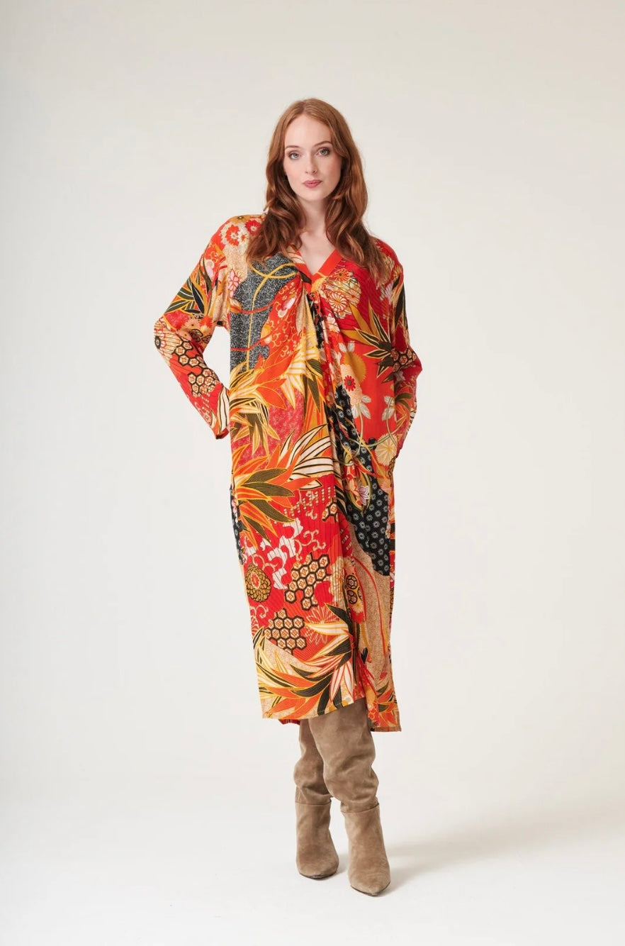 Midi Dress - Fans Scarlet