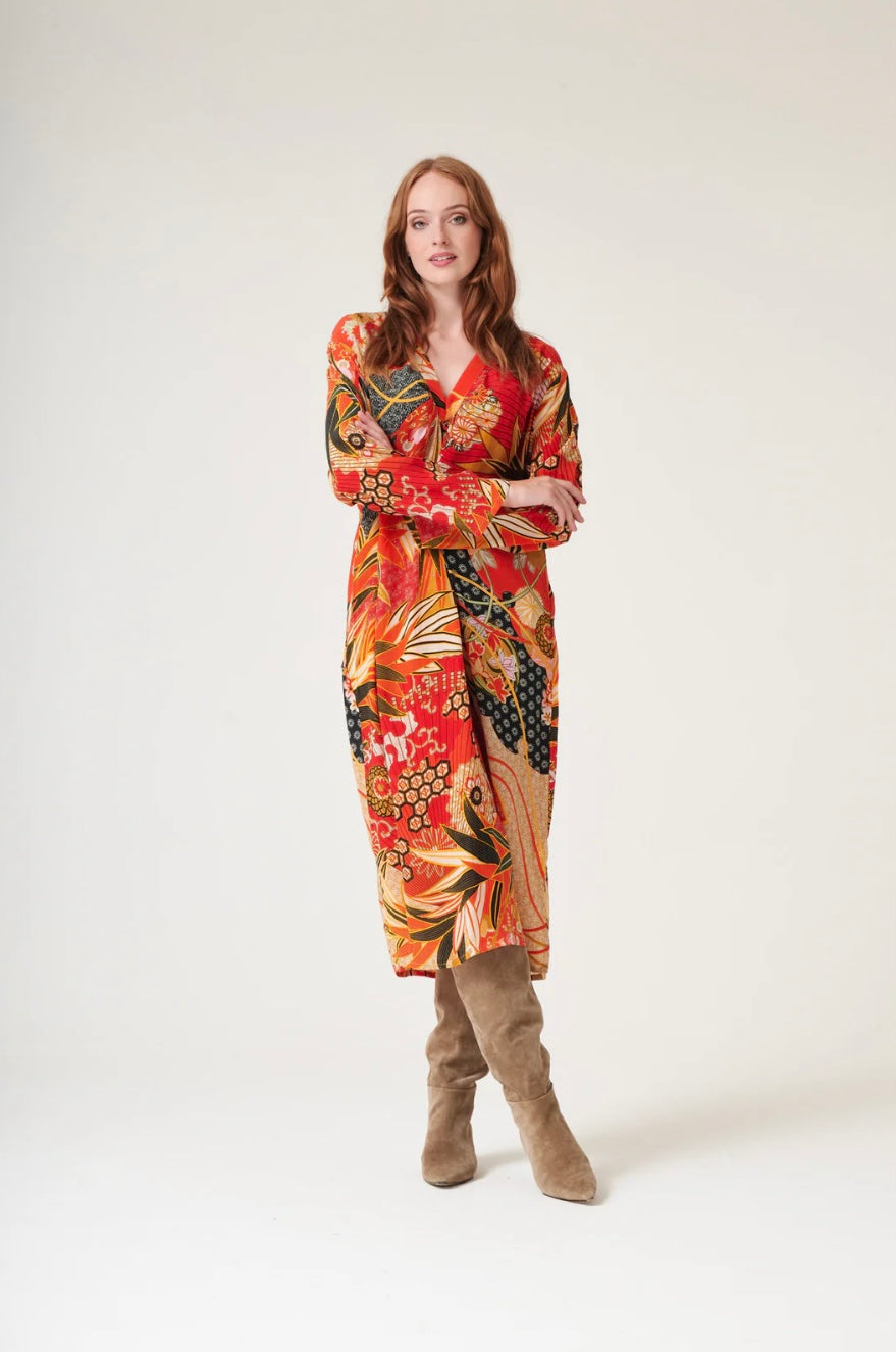 Midi Dress - Fans Scarlet