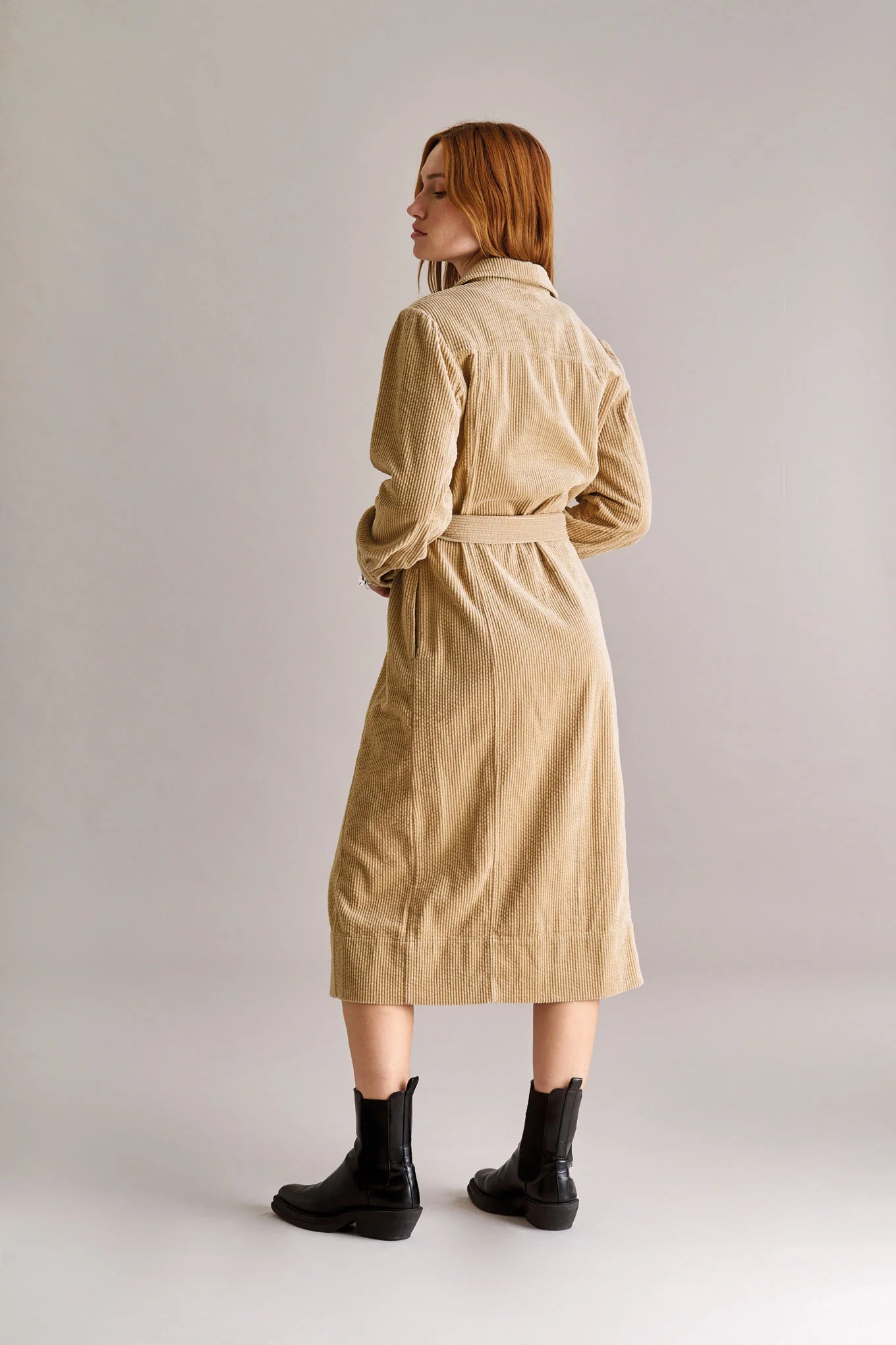 Hariti Corduroy Dress - Croissant