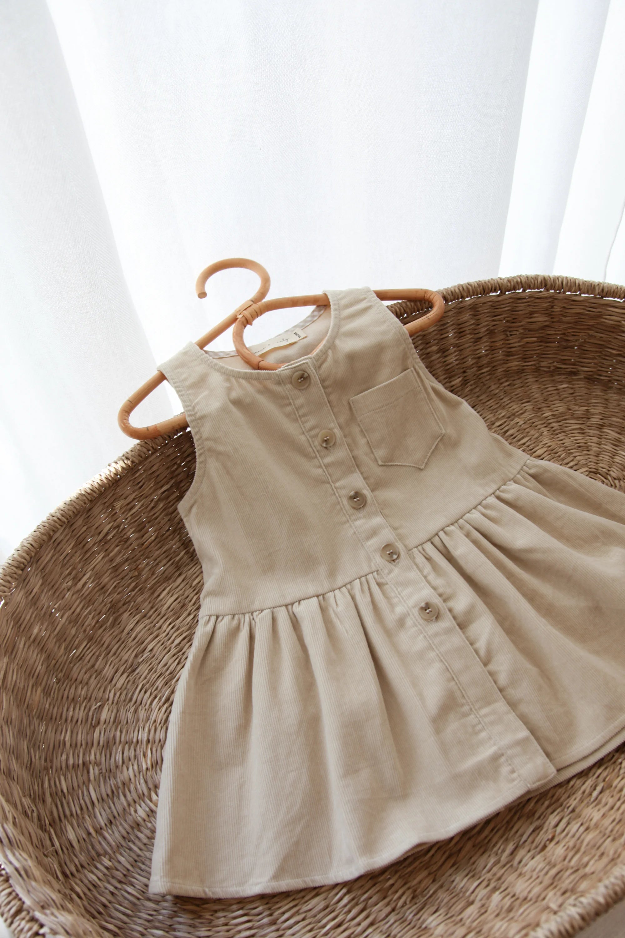 Soft Corduroy Dress - Beige
