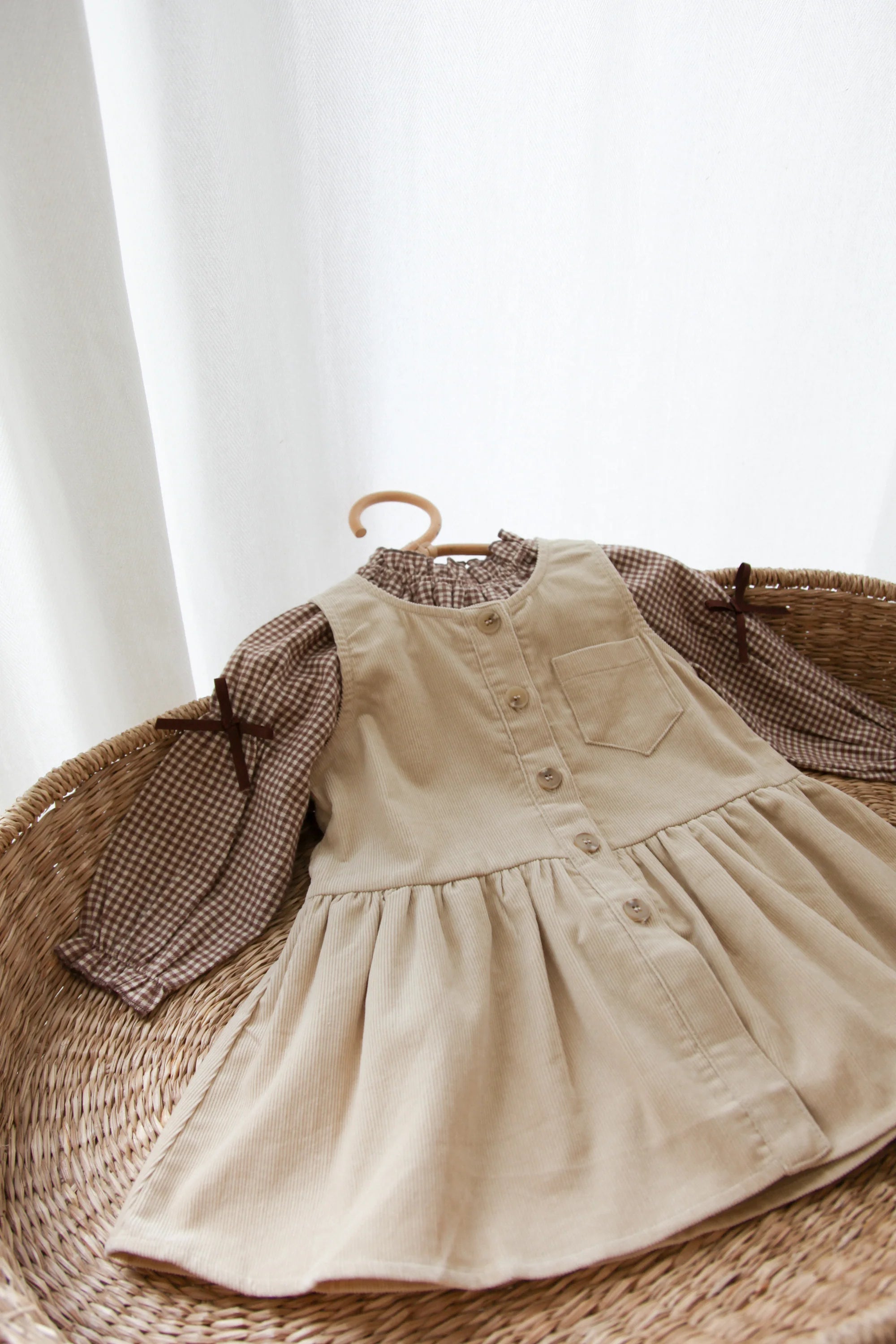Soft Corduroy Dress - Beige