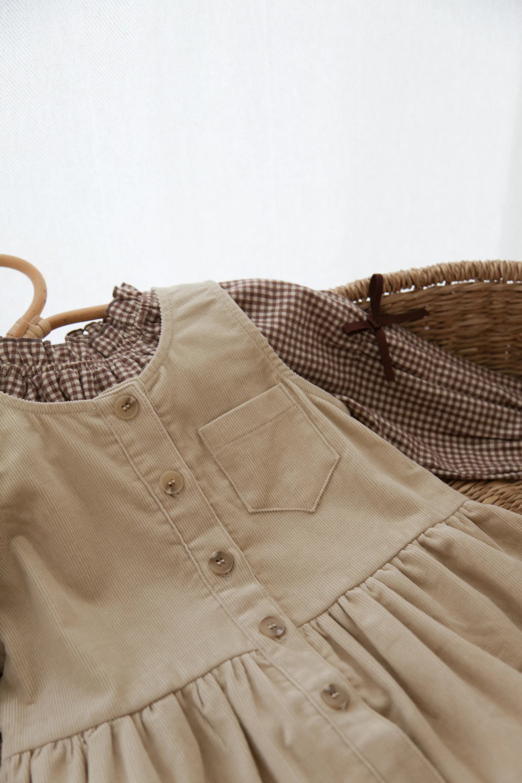 Soft Corduroy Dress - Beige