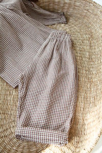 Gingham Wide Leg Trousers
