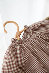 Gingham Bow Sleeve Blouse