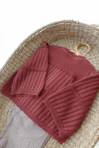 Flare Sleeve Jumper - Berry