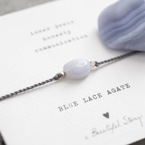 Gemstone Bracelet Card - Blue Lace
