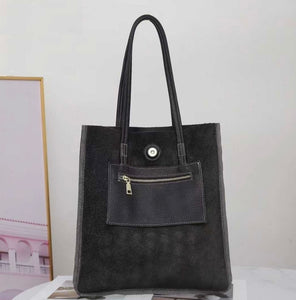 Leather Tote Bag - Black
