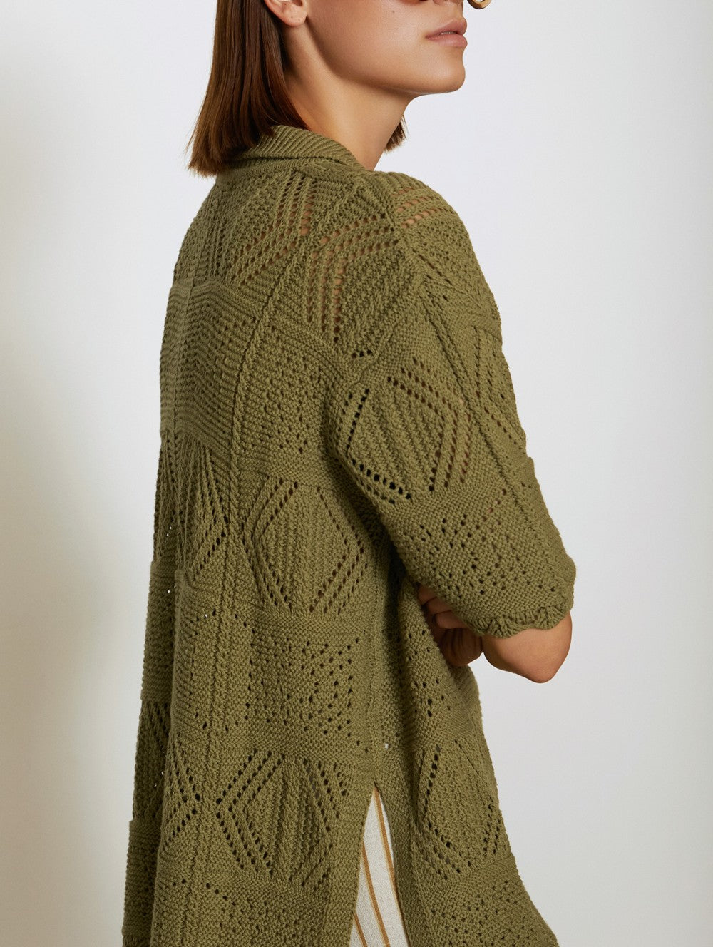 Crochet Knit Tunic - Fern