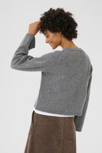 Sveva Wool Cardigan - Grey Melange
