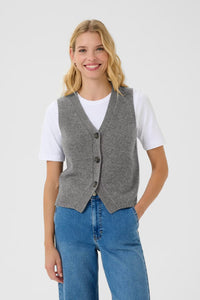 Sylva Wool Waistcoat - Grey Melange