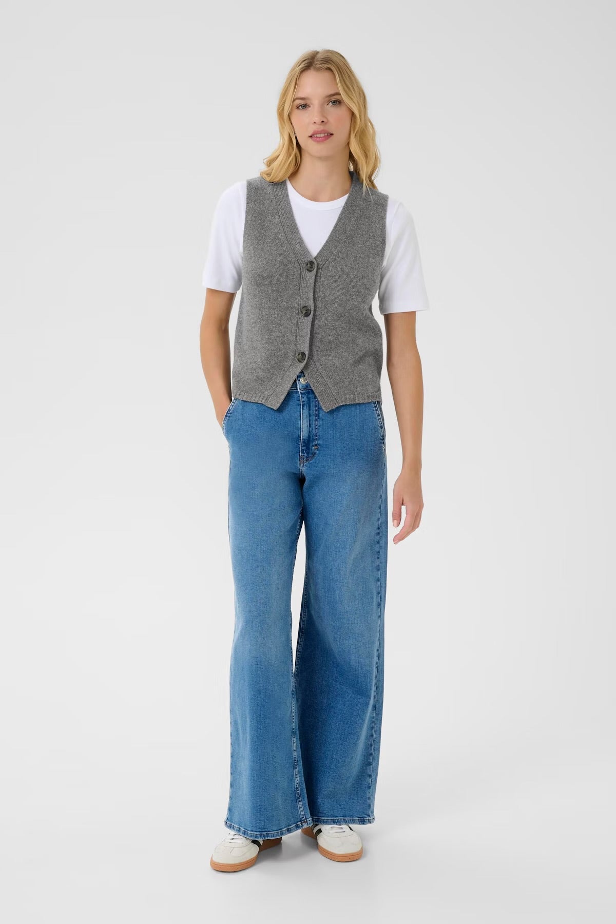 Sylva Wool Waistcoat - Grey Melange