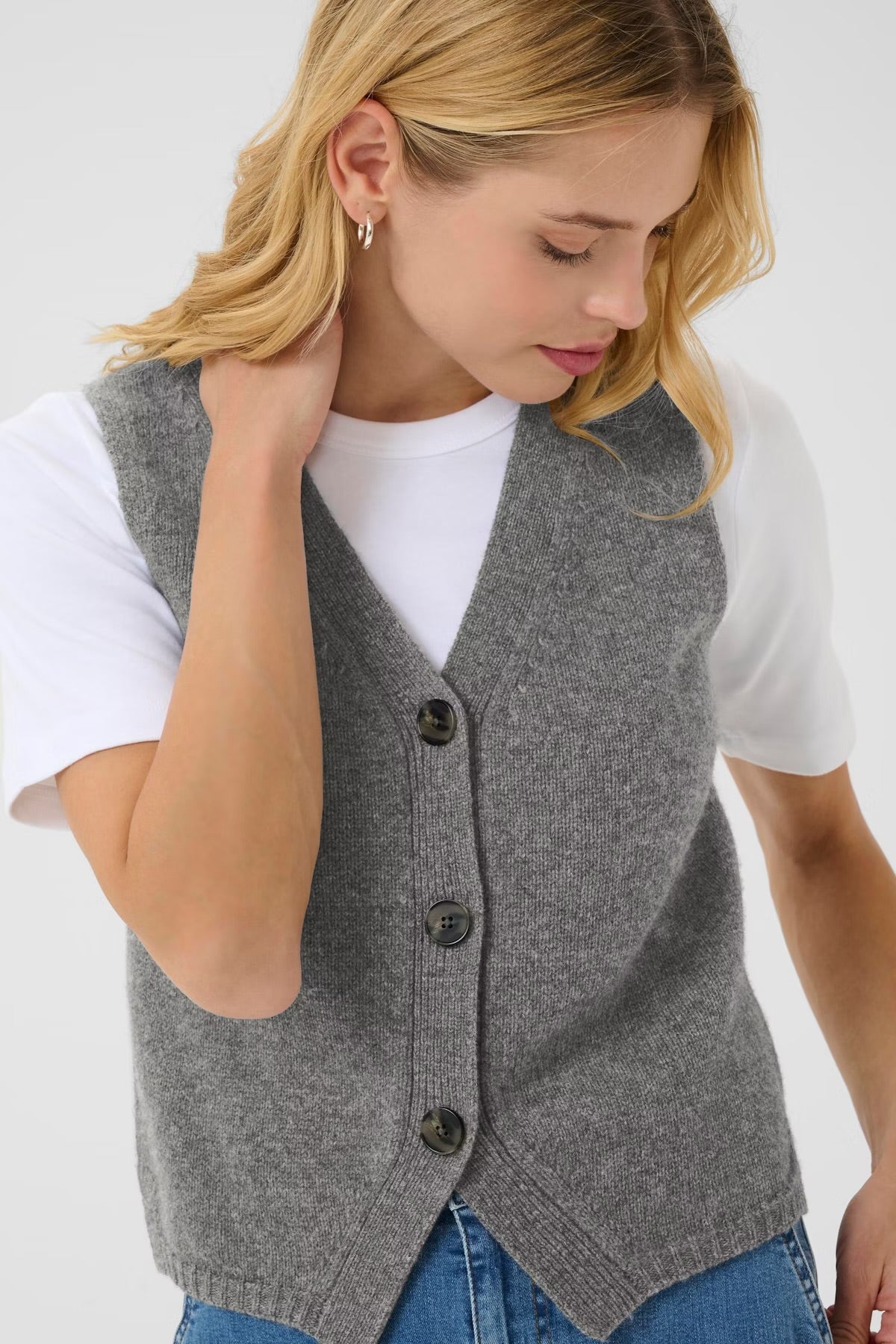 Sylva Wool Waistcoat - Grey Melange