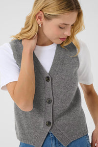 Sylva Wool Waistcoat - Grey Melange