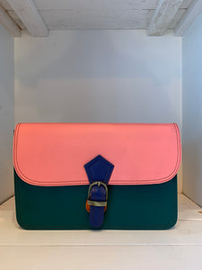 Blanche Handbag - Teal/Pink